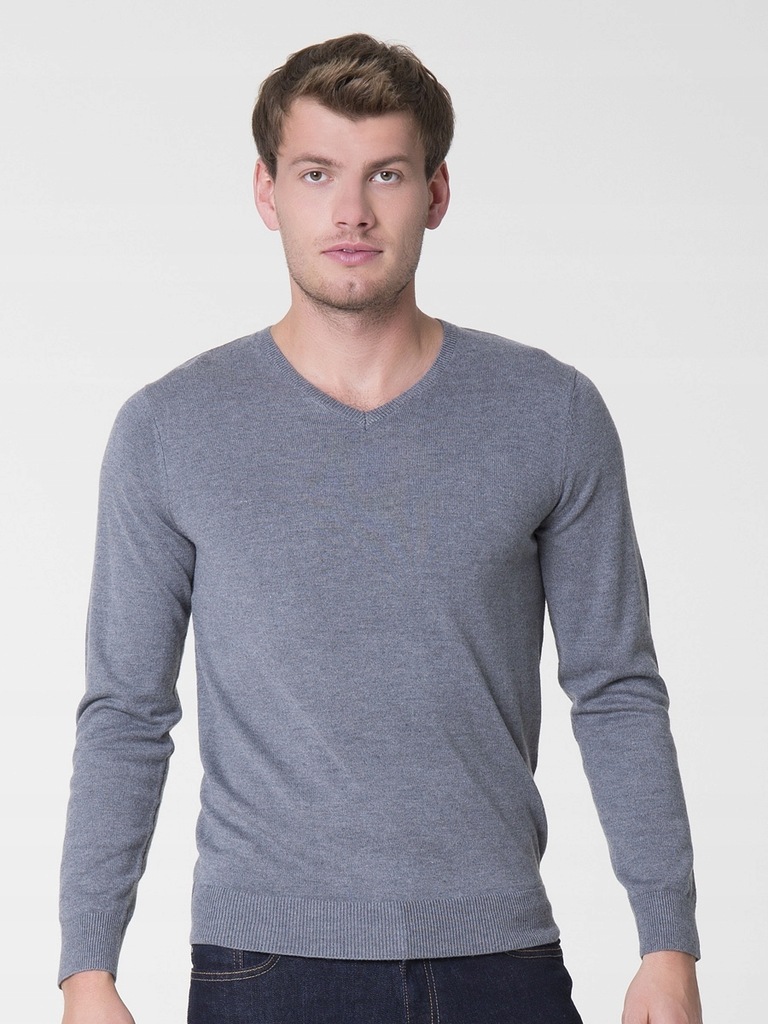 BIG STAR SWETER MĘSKI V-NECK SZARY FARDON 986 XL