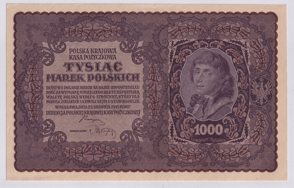 1000 Marek Polska 1919 1 Serja BN - UNC