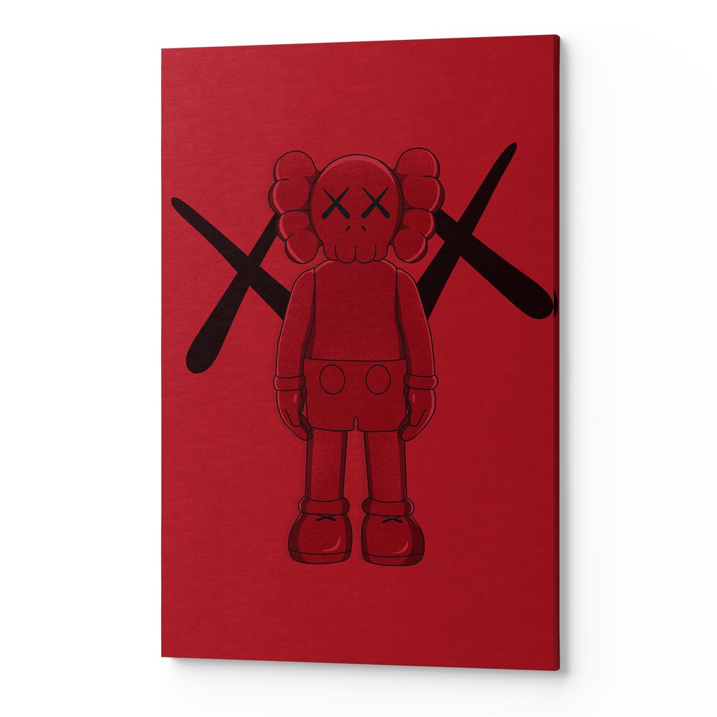 Obraz płótno na ścianę salon pokój FIGURKA KAWS CZEROWNY MOD00030 70X100