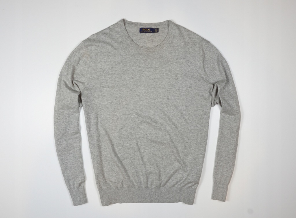 RALPH LAUREN CASUAL SZARY SWETER Z KASZMIREM _L