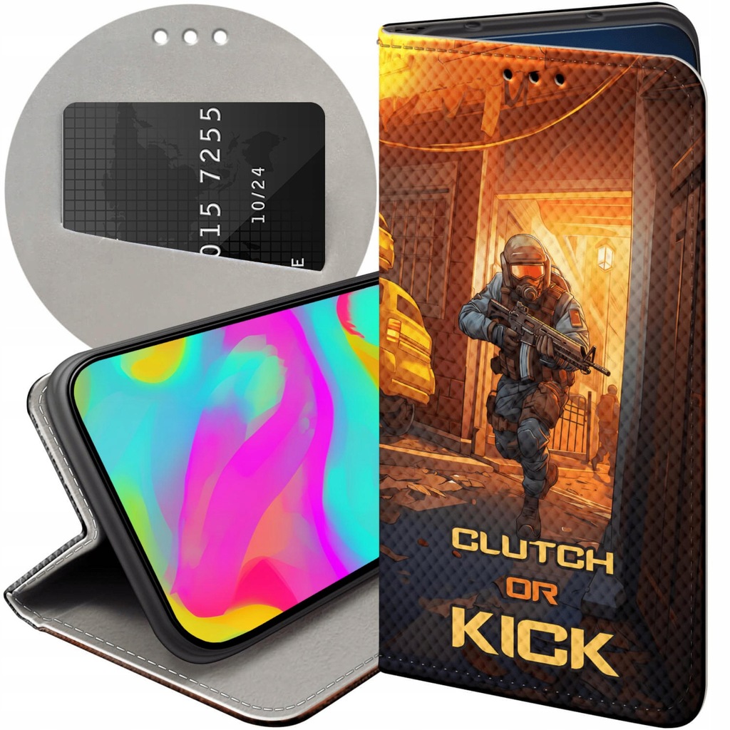 ETUI Z KLAPKĄ DO HUAWEI Y5 2018 WZORY CS GO COUNTER-STRIKE FUTERAŁ CASE