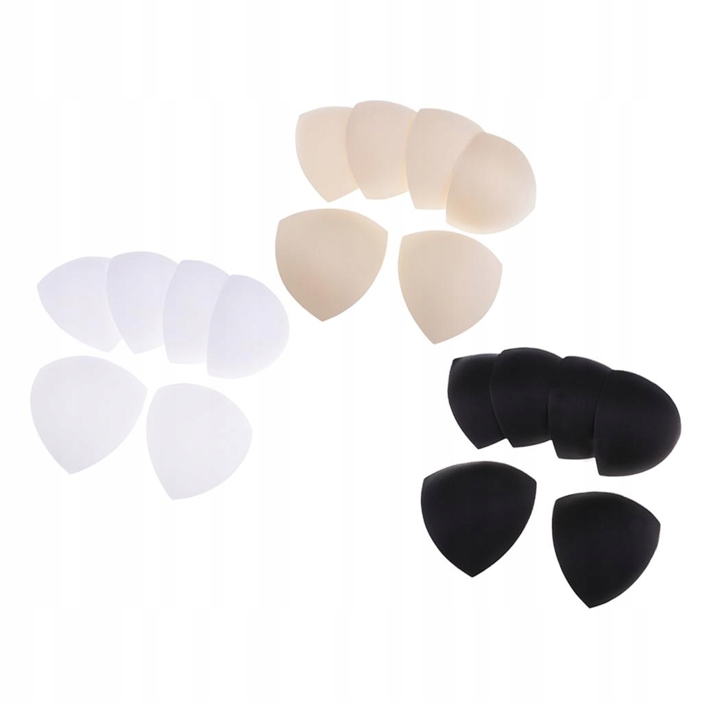 9 Pairs Bra Cup Pads Inserts Black, White, Nude