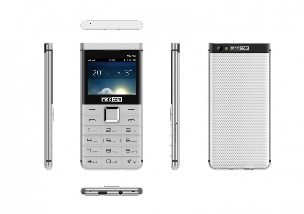 MAXCOM Telefon MM 760 Dual Sim Biały