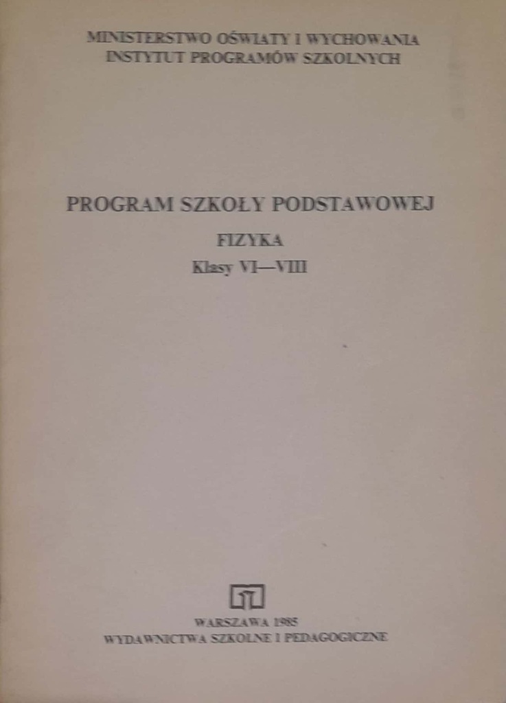 Program szkoły podstawowej Fizyka kl.VI-VIII