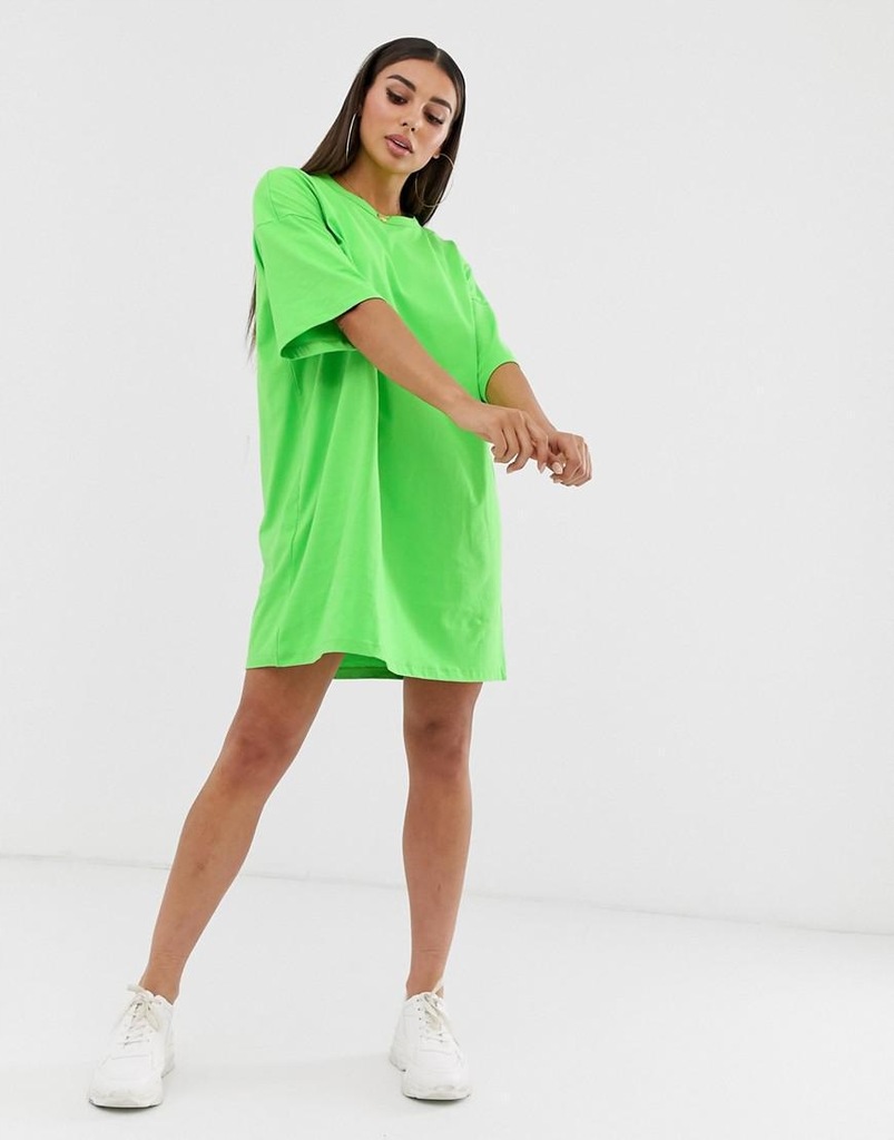 ASOS DESIGN_XZX ZIELONA SUKIENKA OVERSIZED MINI__S