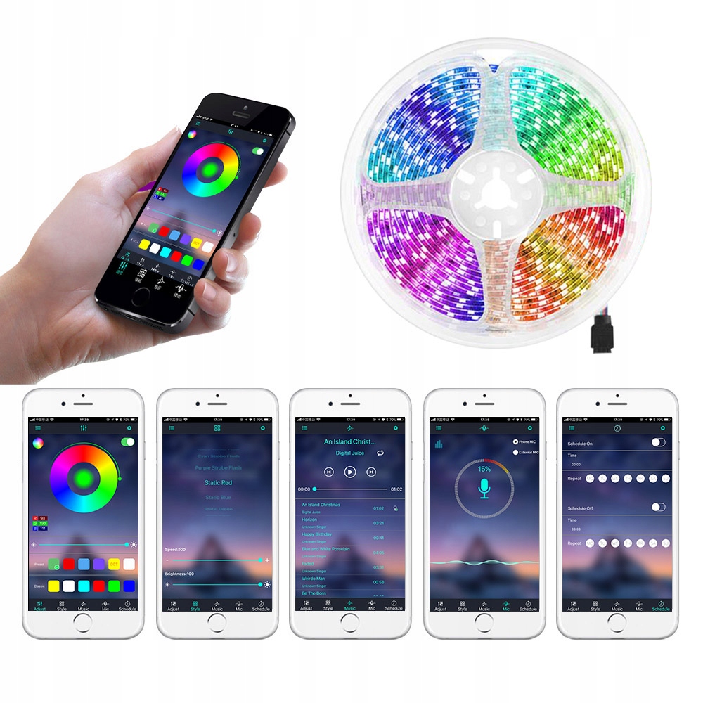 Купить ЦВЕТНАЯ СВЕТОДИОДНАЯ ЛЕНТА 5М RGB, ПОДСВЕТКА USB: отзывы, фото, характеристики в интерне-магазине Aredi.ru