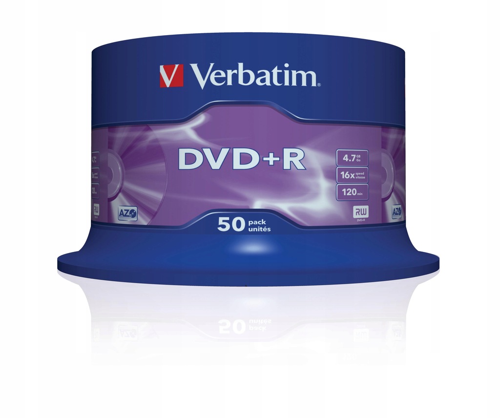 Płyta DVD Verbatim 43550 (4,7GB; 16x; 50szt.; Cake