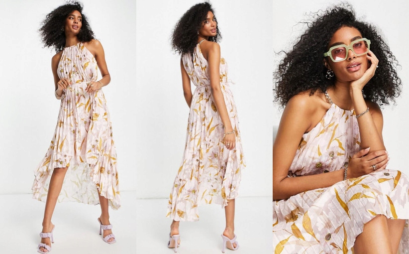 2H3B03 A10 TED BAKER PLISOWANA SUKIENKA MIDI XS 13298625904