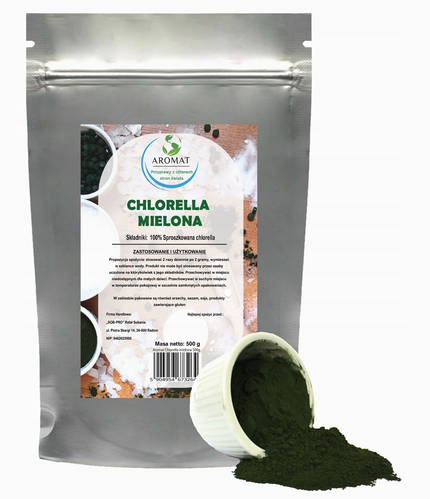 CHLORELLA 1000g Proszek, Odporność/Zdrowie 1kg