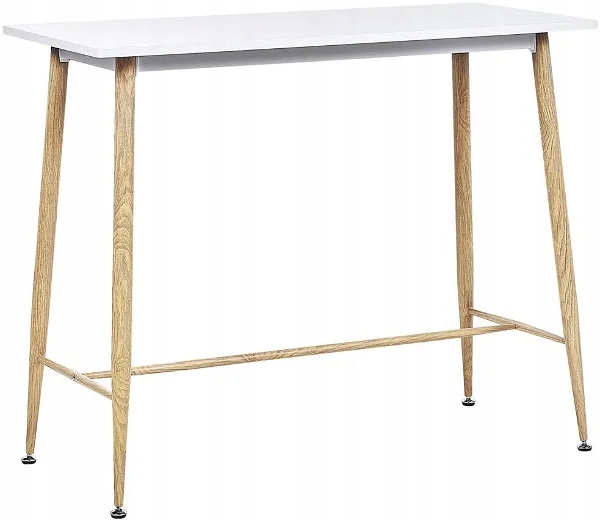 Stół barowy 90 x 50 cm biały i jasny CHAVES, 249560