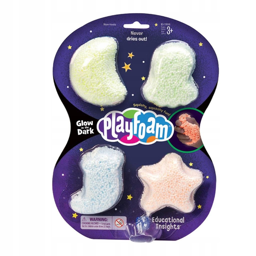 PLAYFOAM, MASA PIANKOWA FLUORESCENCYJNA 4 KOL. -