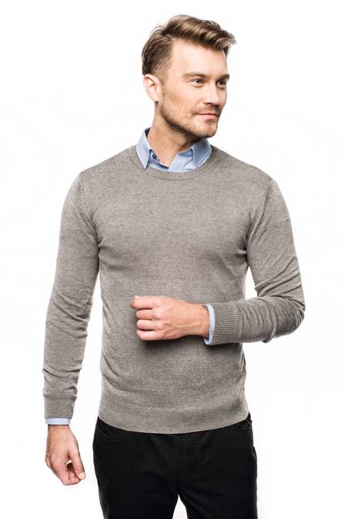 Sweter półgolf szary elegancki XL