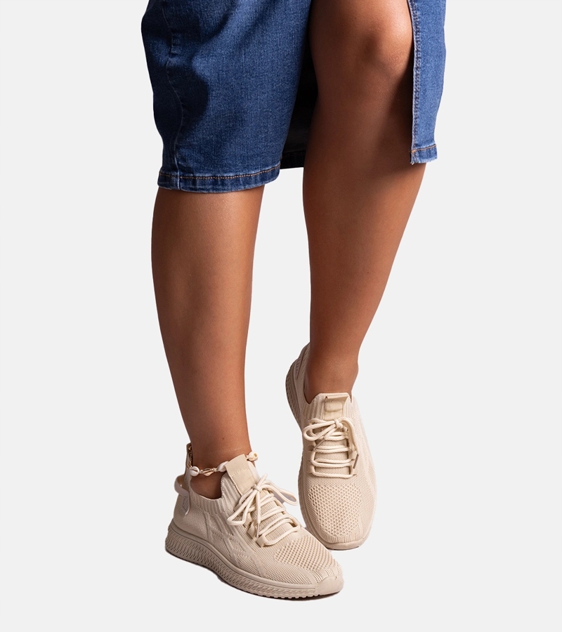 Beżowe sneakersy sportowe Khitam rozmiar 36