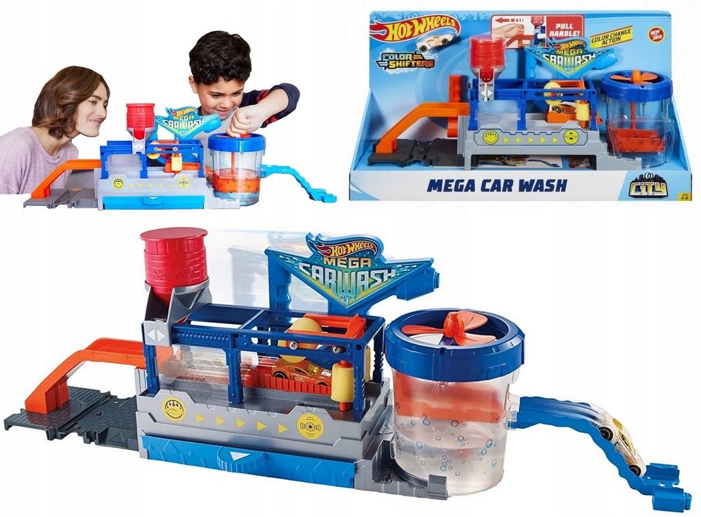 Hot Wheels Myjnia tor samochodowy Mega car GWT33