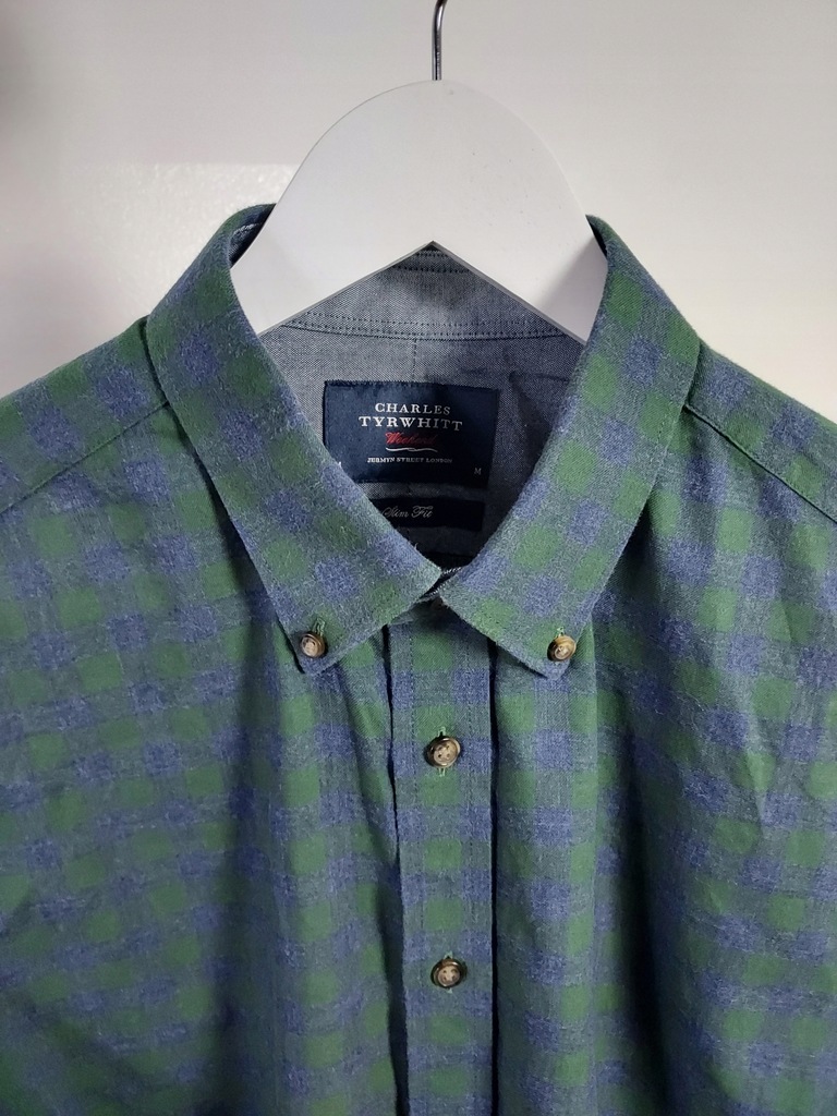 CHARLES TYRWHITT koszula 100% bawełna M Slim Fit Button Down