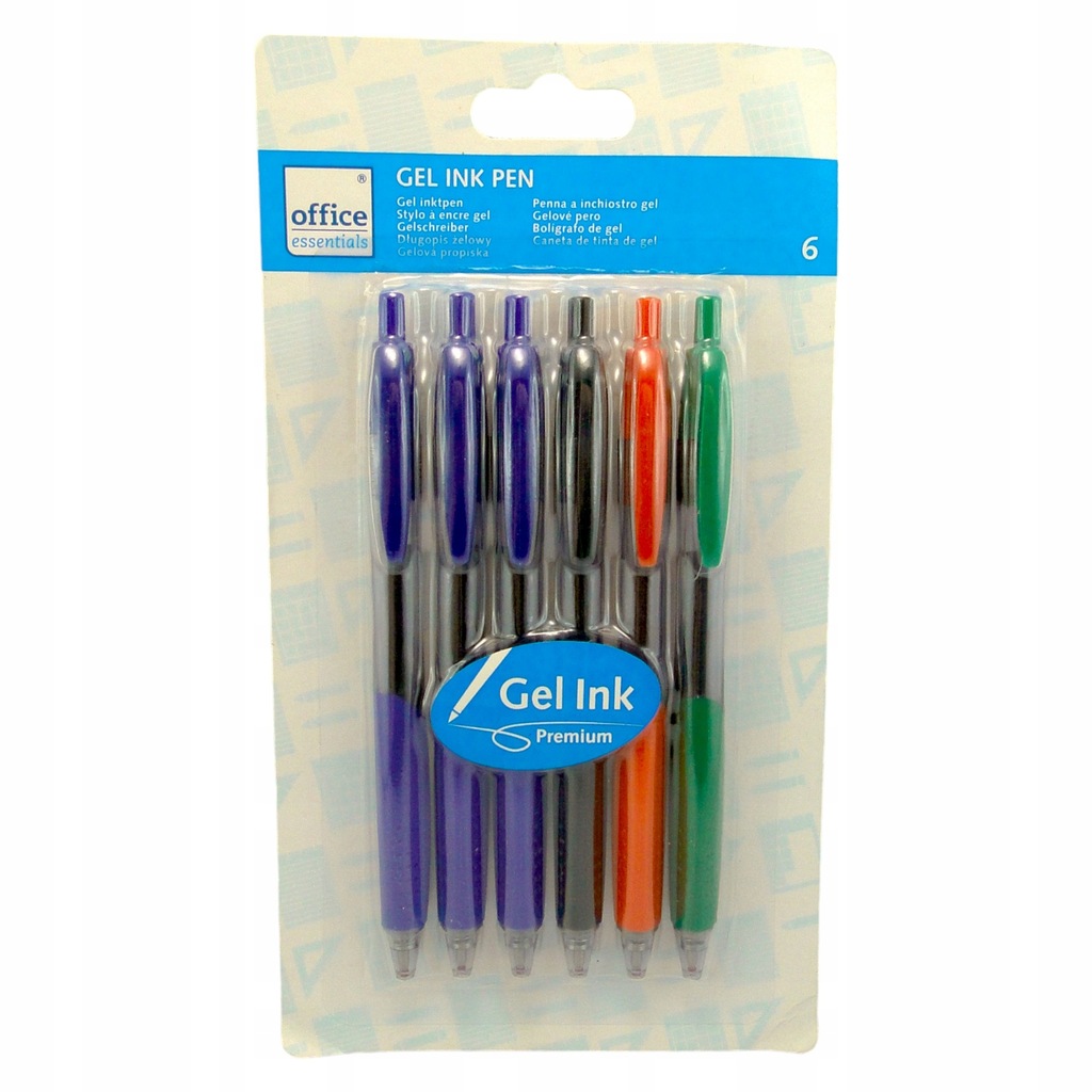 Zestaw Długopisy Żelowe Automatyczne 6szt. 4 Kolory
