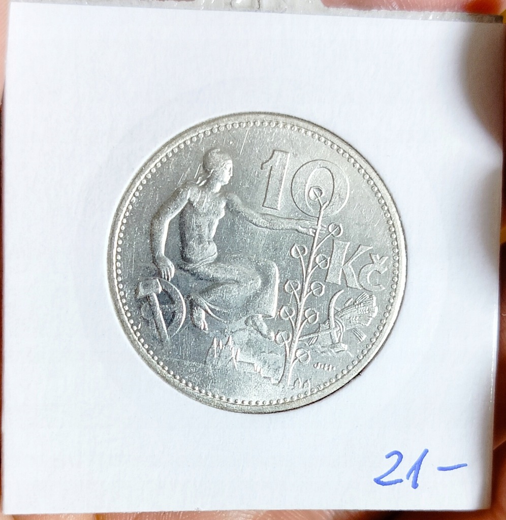 Czechosłowacja 10 koron 1930 srebro piękna