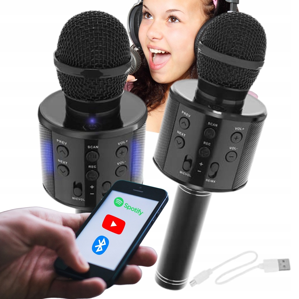 MIKROFON KARAOKE BEZPRZEWODOWY DLA DZIECI GŁOŚNIK