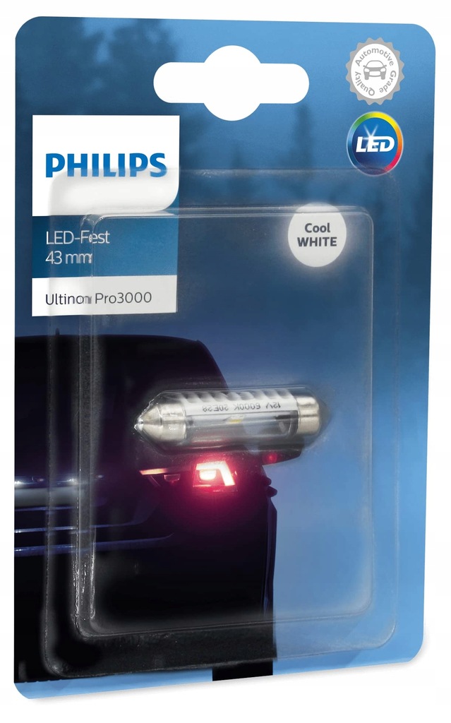 Philips Ultinon Pro3000 LED żarówka C5W 6.000K 43mm biała