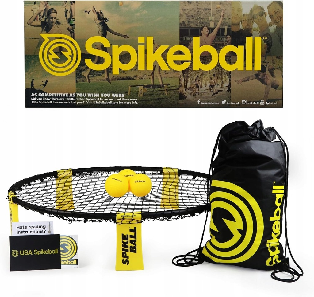 Spikeball, zestaw do gry: zawiera piłki, siatkę i torbę