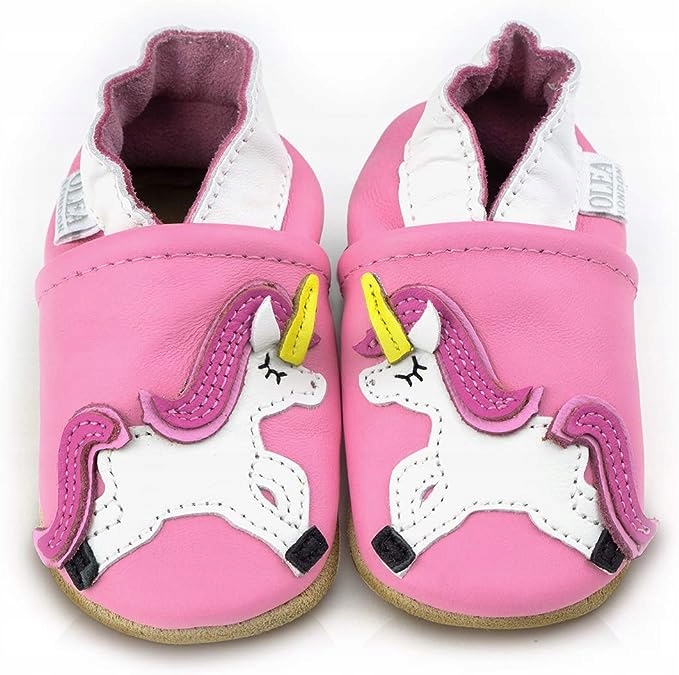Buty dla dziewczynki różowe jednorożec skórzane 18