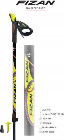 KIJE NORDIC WALKING FIZAN SPEED BLACK/YELLOW- 2cz.