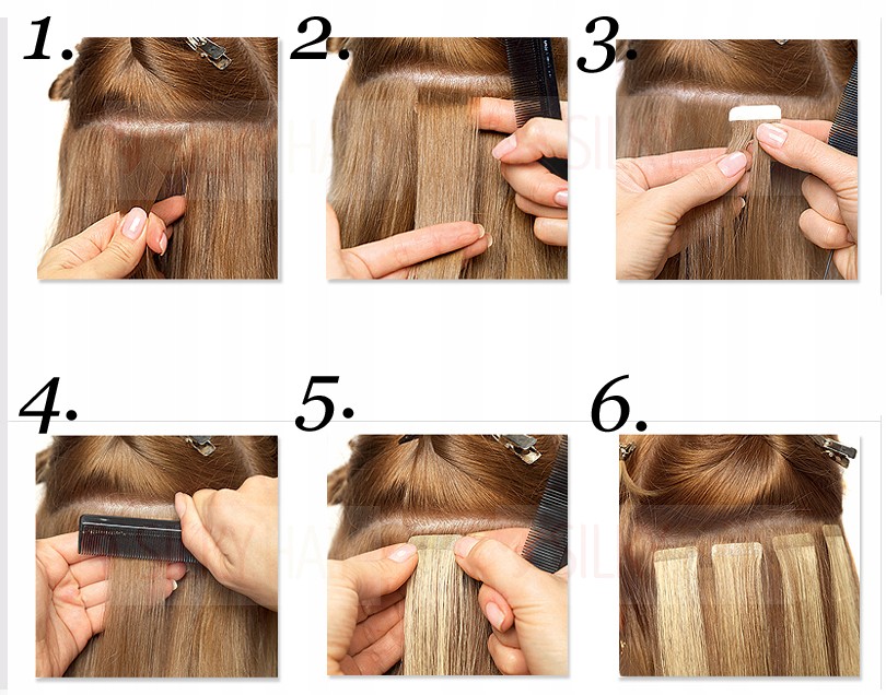 Taśmy doczepy z włosów 100 naturalnych TAPE ON 7485575567