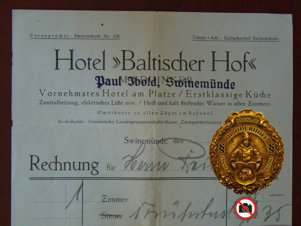 Swinemunde Hotel Baltischer Hof 22,5x14cm C2594