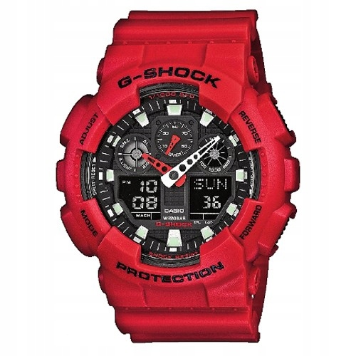 Zegarek męski CASIO GA-100B-4AER G-Shock czerwony