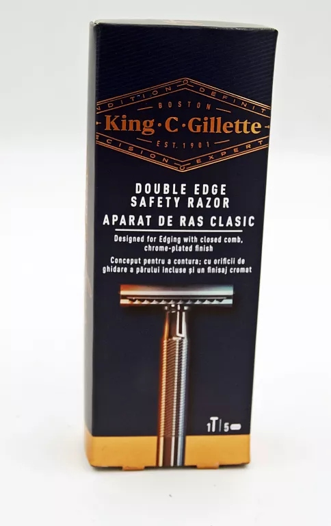 KING C. GILLETTE DOUBLE EDGE MASZYNKA + 5 OSTRZY - 13200498262 ...