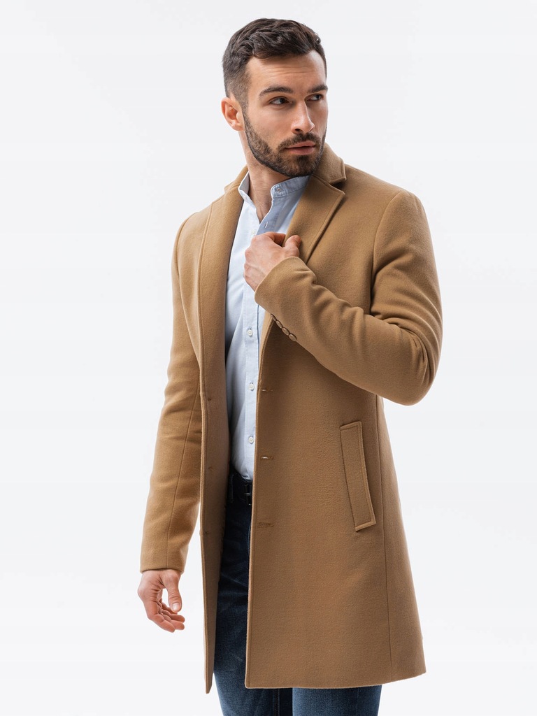 Купить Элегантное классическое мужское пальто C536 светло-коричневый M: отзывы, фото, характеристики в интерне-магазине Aredi.ru