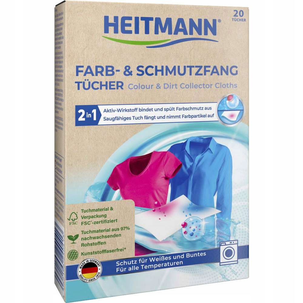 Heitmann Chusteczki wyłapujące brud i kolor 20 sztuk