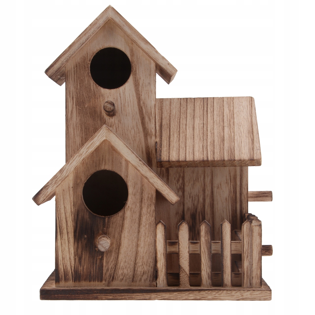 1 szt. Drewniany domek dla ptaków Bird Decor 2