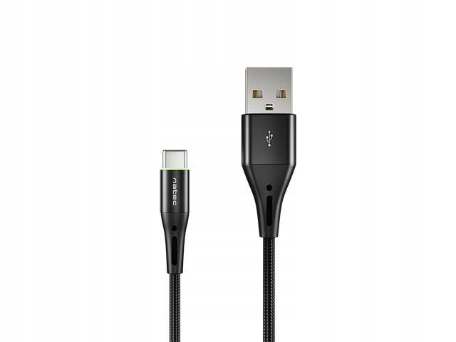 Kabel USB-C(M)- USB-A(M) 2.0 1M Oplot Czarny Led