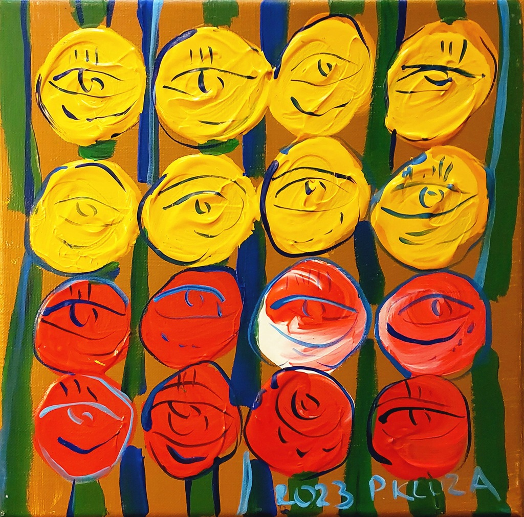 Paweł Kluza- akryl na płótnie - Róże (4059)