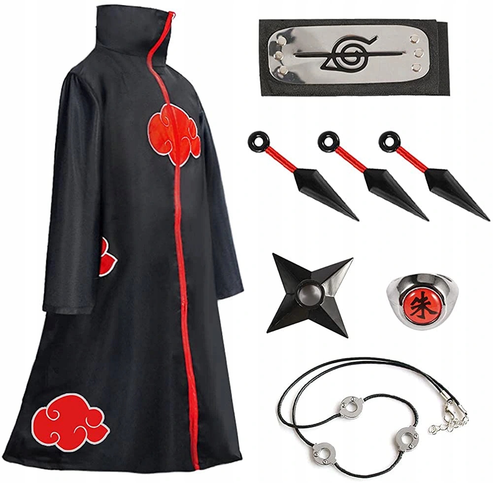 NARUTO ITACHI UCHIHA AKATSUKI COSTUME SET XL