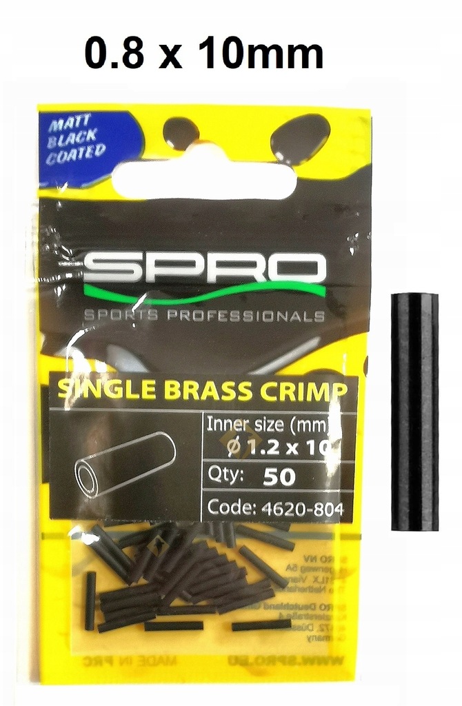 SPRO Zaciski pojedyńcze Matte Black Crimp 0.8x10mm