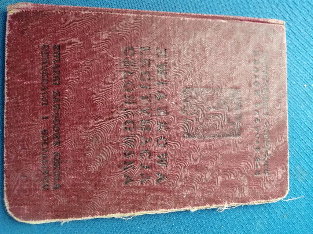 KIELCE 1949-LEGITYMACJA ZNP.