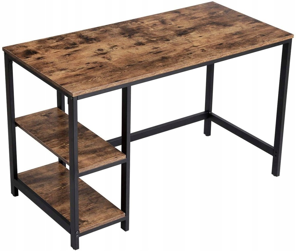 Biurko komputerowe z półką 120x60 cm rustykalne LOFT