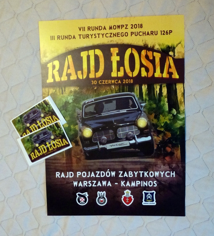 Plakat oraz wlepka z Rajdu Łosia 2018