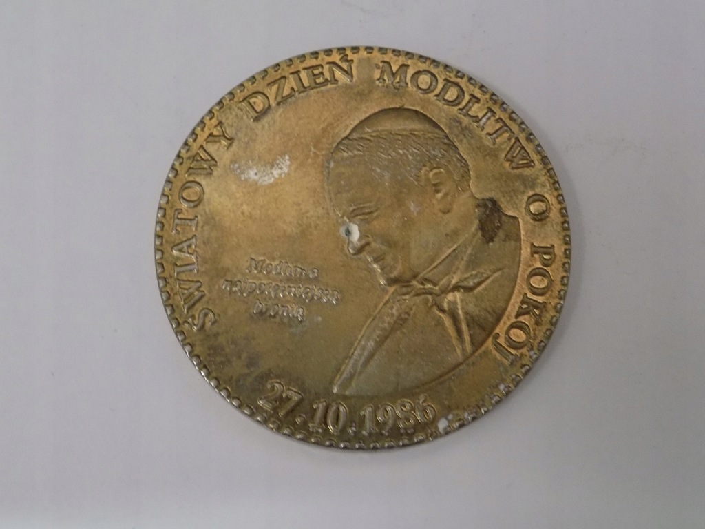 Moneta/medal Światowy Dzień Modlitw o Pokój 1986 r
