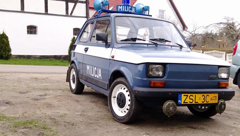 WOŚP Milicja fiat 126p przejażdżka po SŁAWNIE