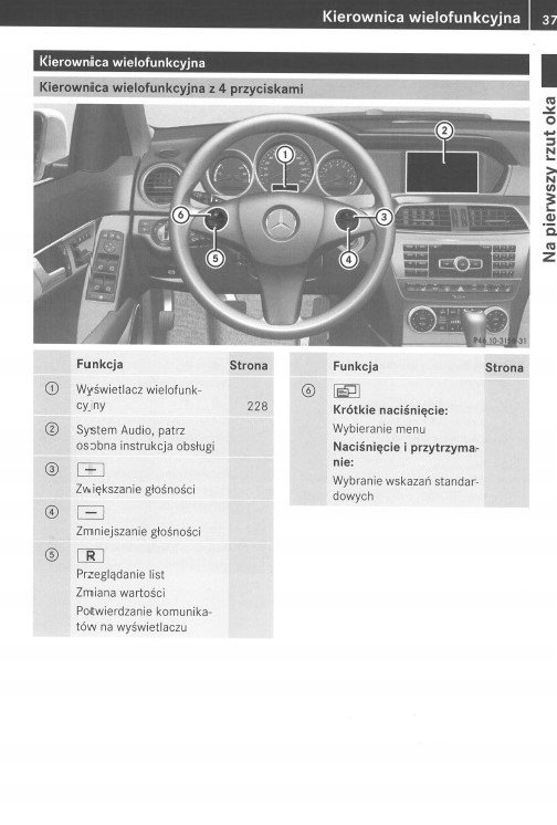 Mercedes CKlasa W204 lift 15 wersji Instrukcja Ob