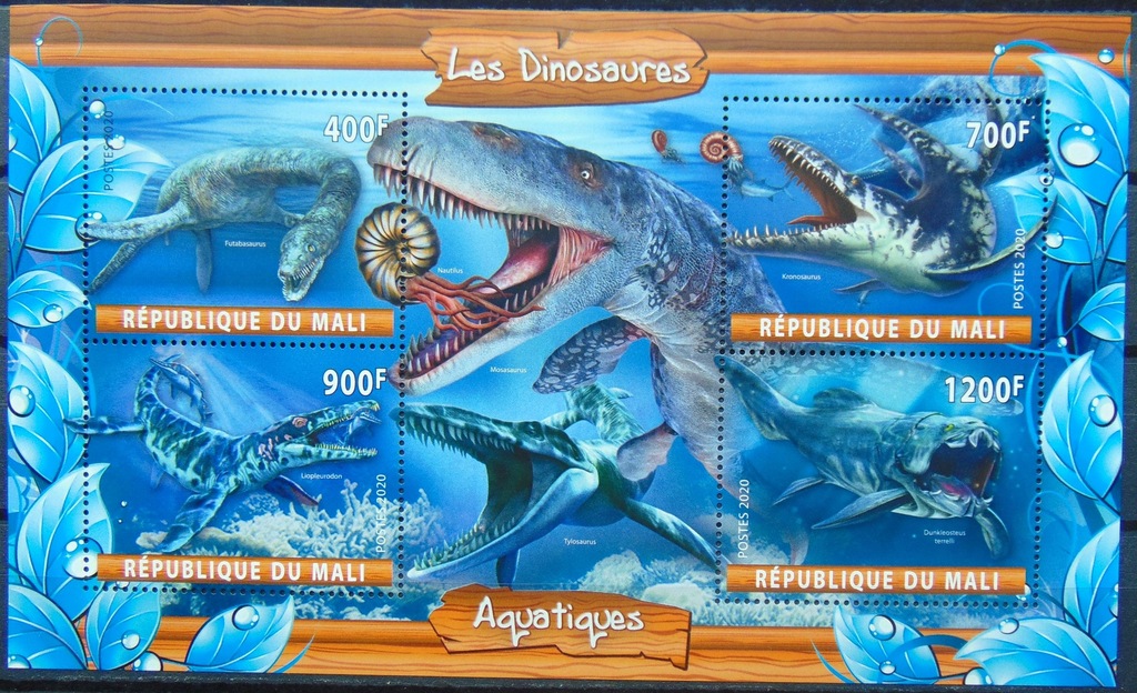Dinozaury wodne prehistoria Mali 2020 ark #ML20-13
