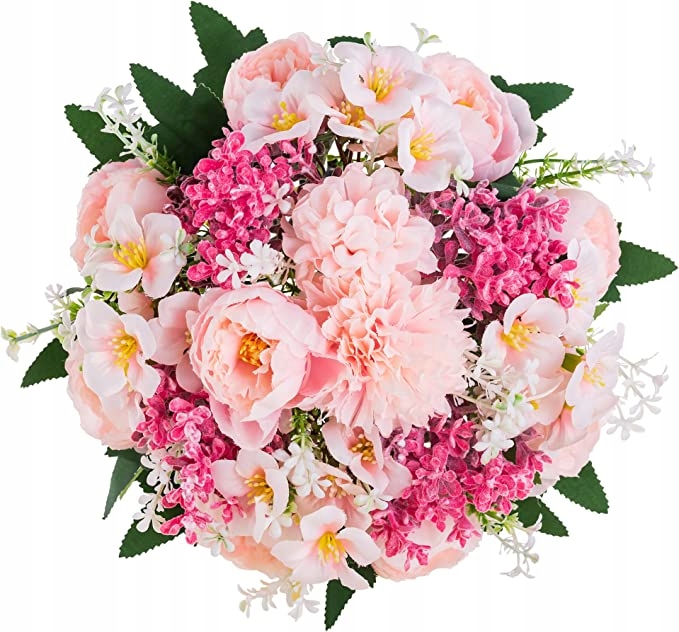 Bukiet na stół sztuczny 10 sztuk różowy