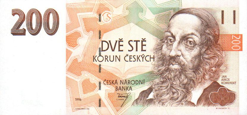 CZECHY 200 Korun 1996 P-13 Seria B UNC