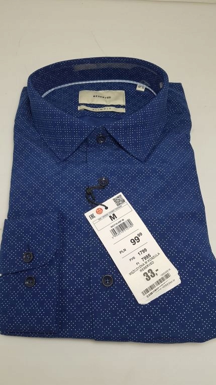 KOSZULA RESERVED NIEBIESKA W KROPKI R.M SLIM FIT