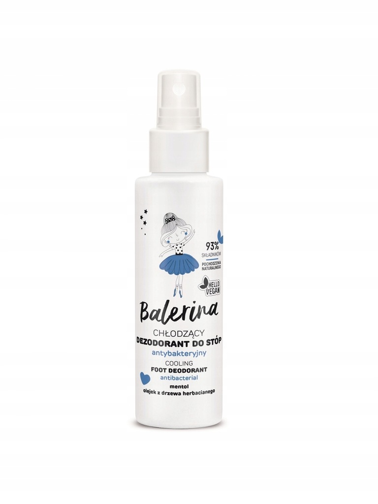 FLOSLEK BALERINA CHŁODZĄCY DEZODORANT DO STÓP - ANTYBAKTERYJNY 100 ML