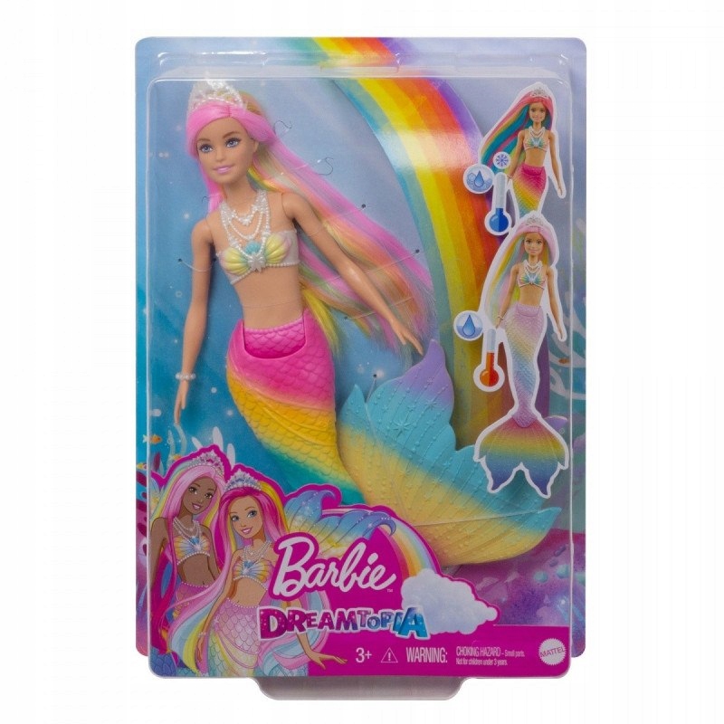 Lalka Barbie Syrenka Tęczowa Przemiana