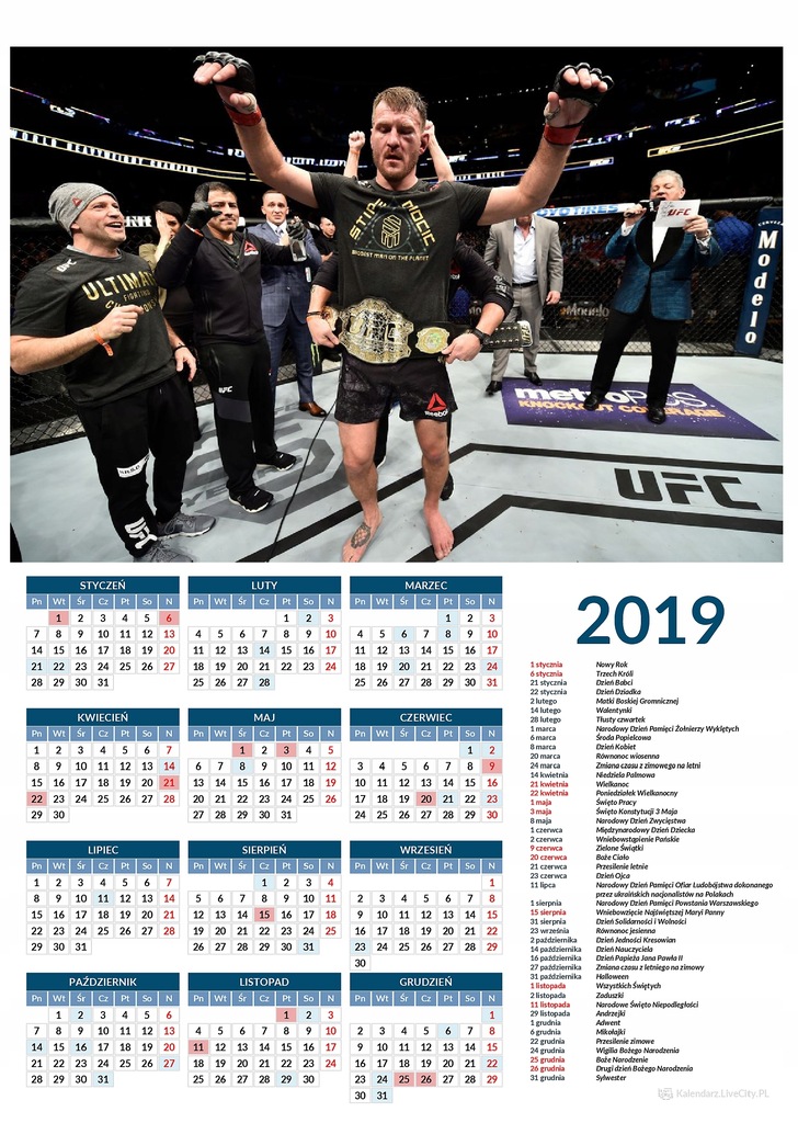 Kalendarz 2019 MMA Stipe Miocic